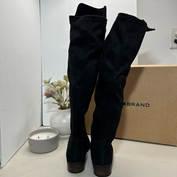 Lucky Brand Calypso Oiled Suede Tall Boots Over the Knee Black Women’s 5.5M NWB - Picture 2 of 9